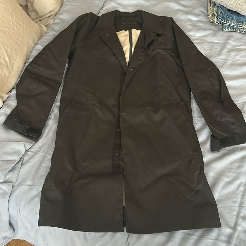 Rag & Bone Black Trench Rain Jacket Long small